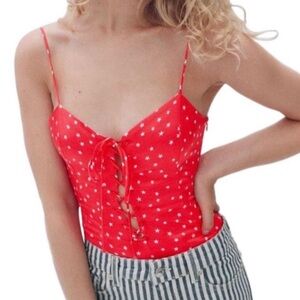 Zara Red Thong Star Bodysuit